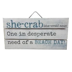 CounterArt "She Crab" Decorative Slatted Pallet Wood Sign 12" x 6"